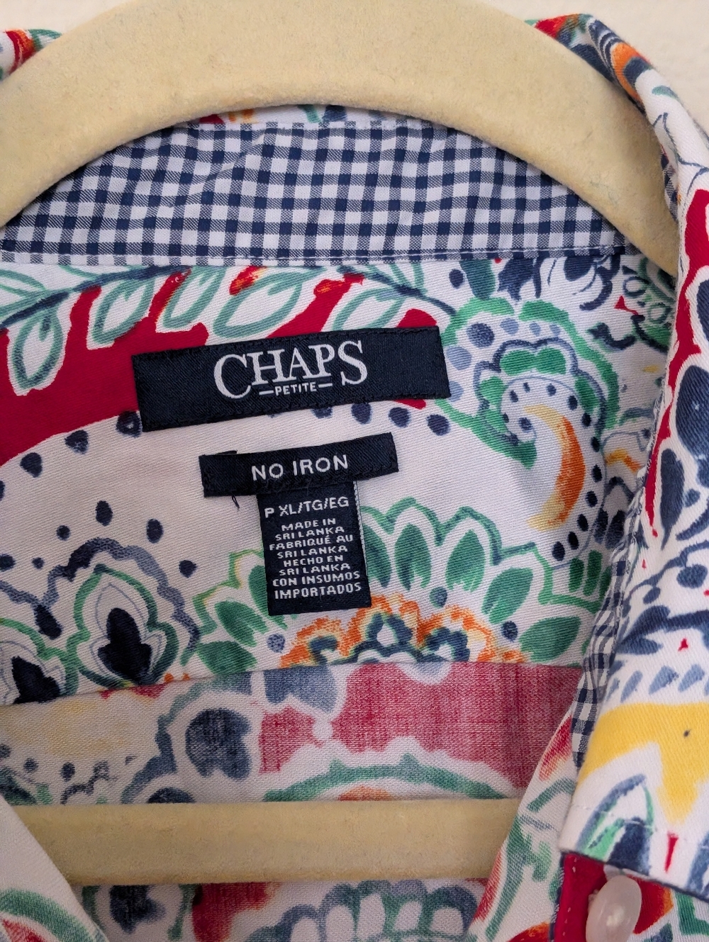 Chaps Petite No Iron Floral Button-Up Shirt Size P XL - Picture 2 of 5